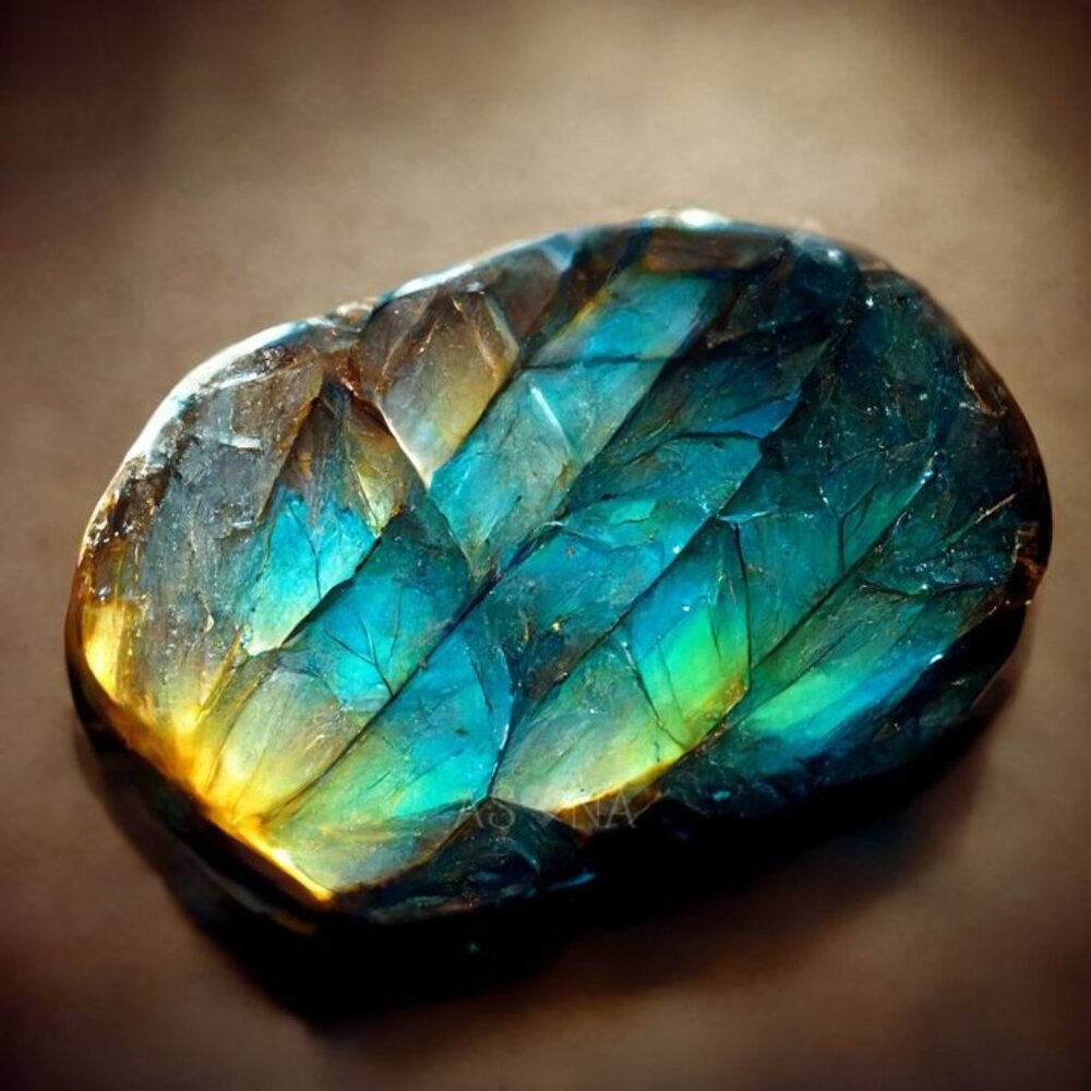 Sterling Silver ADJUSTABLE Labradorite ring - Picture 2 of 6